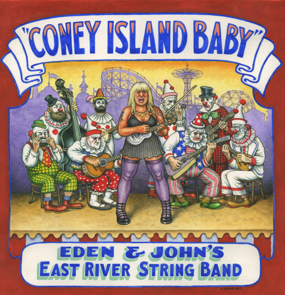 r. crumb eden brower john henghan east river string band coney island baby lp cover drawing