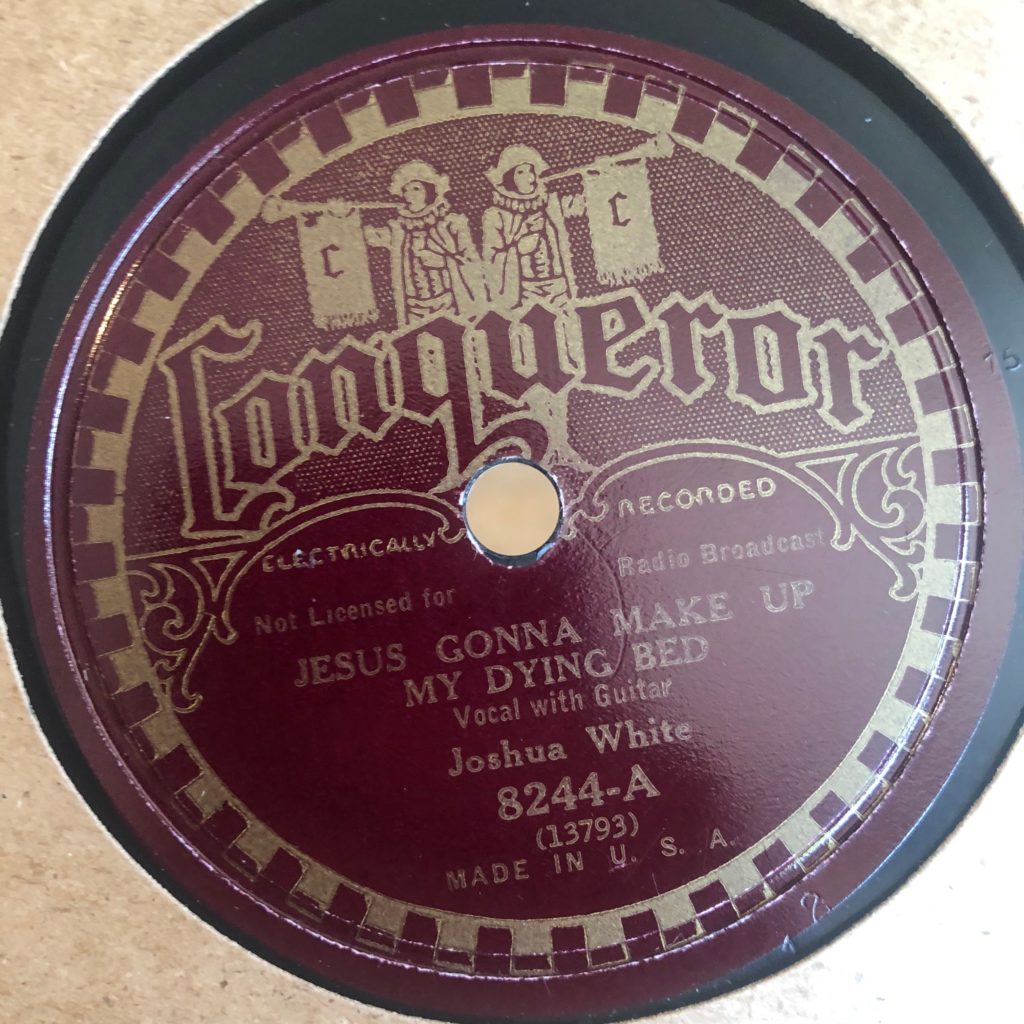 conqueror 8244 jesus gonna make up my dying bed blues gospel 78 rpm