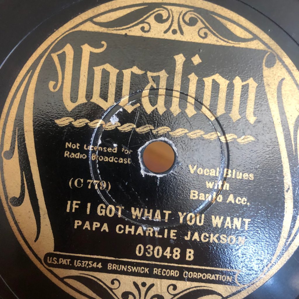 vocalion 03048 if i got what you want papa charlie jackson blues 78 rpm