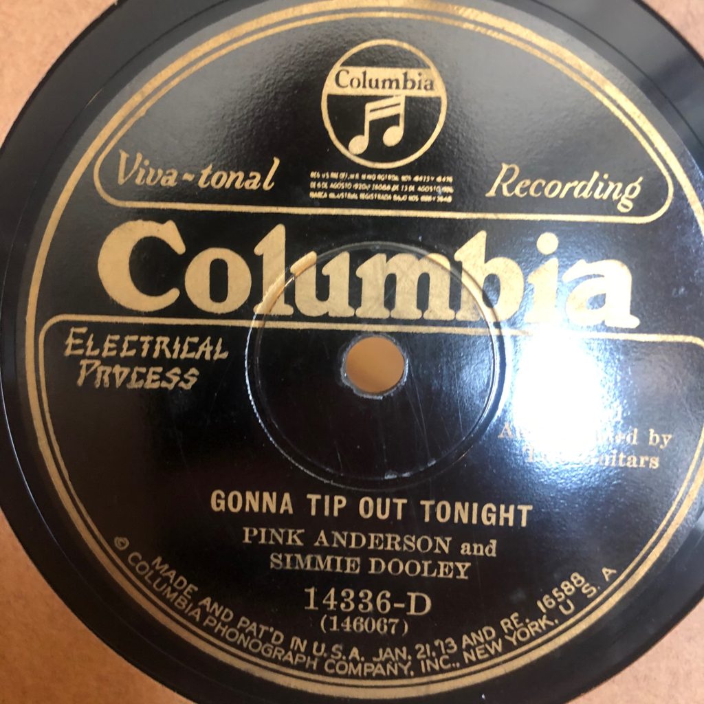 columbia 14336 gonna tip out tonight pink anderson simmie dooley blues 78 rpm