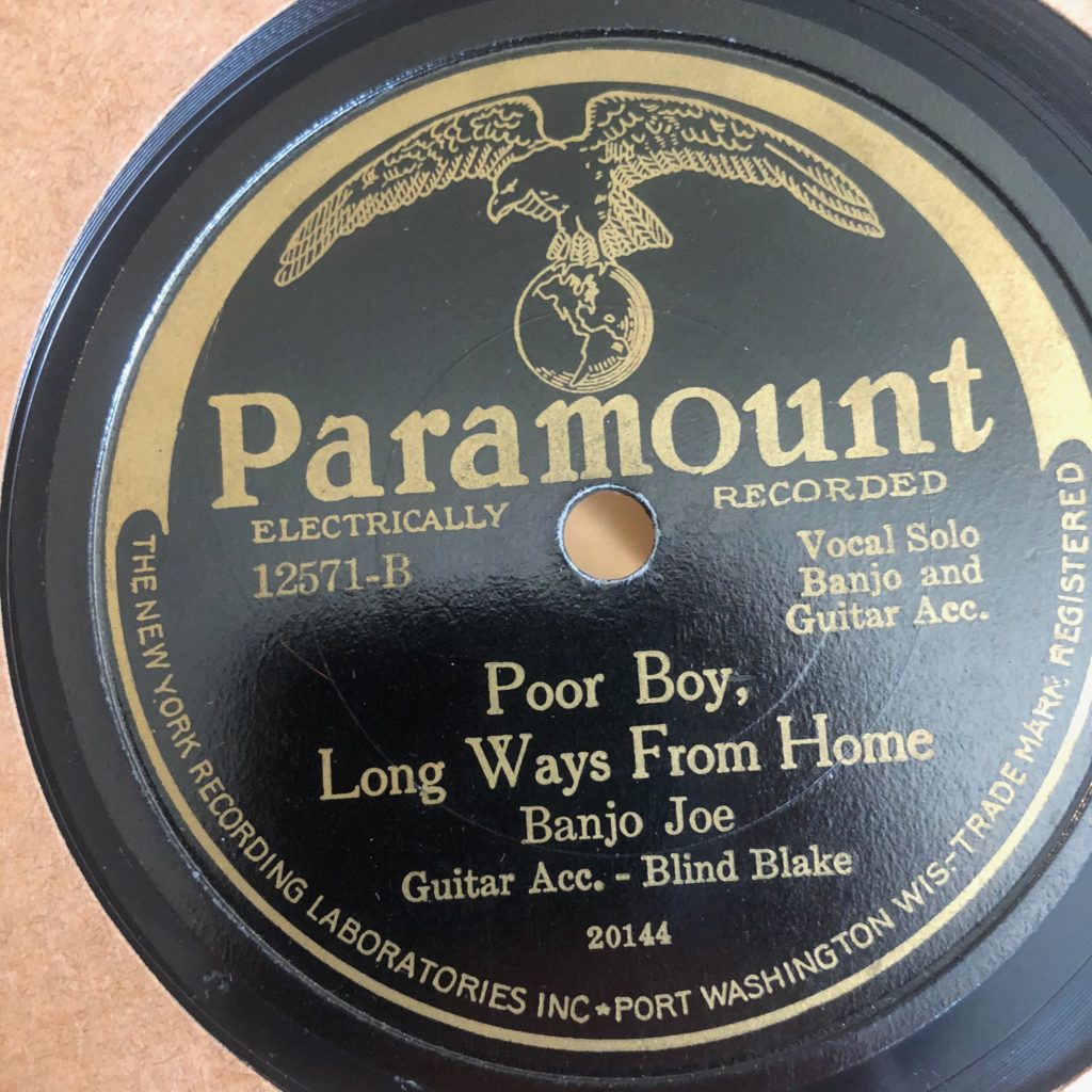 paramount 12571 banjo joe gus cannon blind blake poor boy long ways from home blues 78 rpm