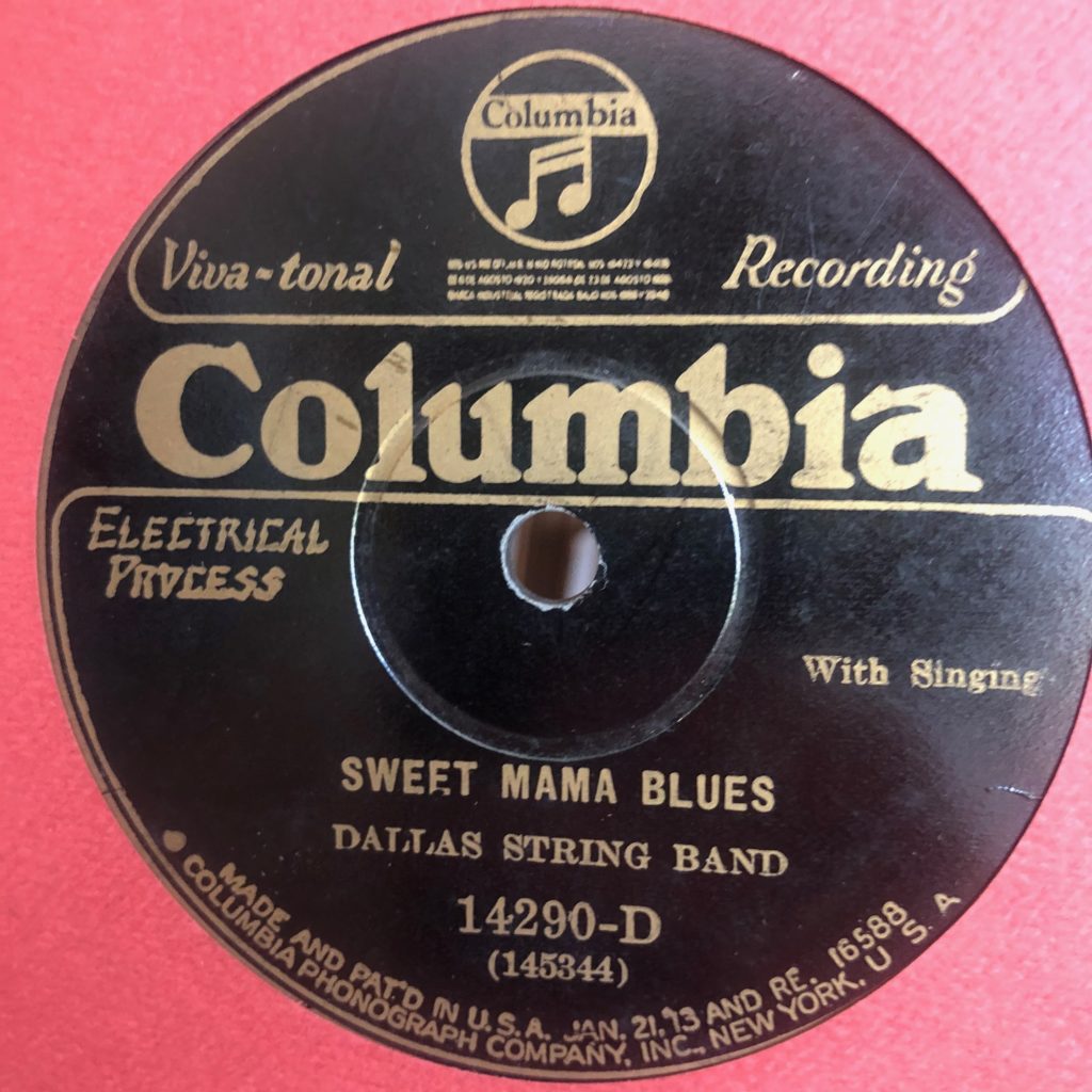 columbia 14290 dallas string band sweet mama blues 78 rpm