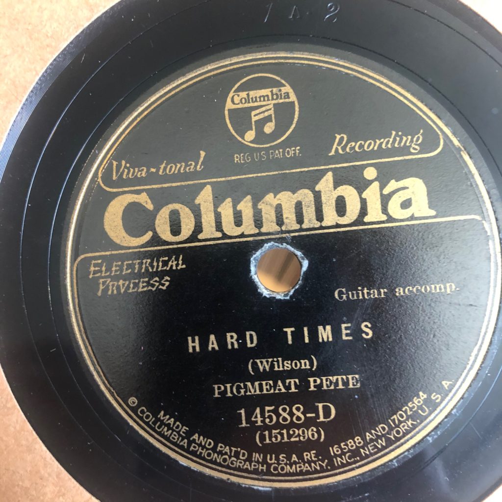 HARD TIME PIGMEAT PETE & CATJUICE CHARLIE COLUMBIA 14588 BLUES SONGSTER 78 RPM