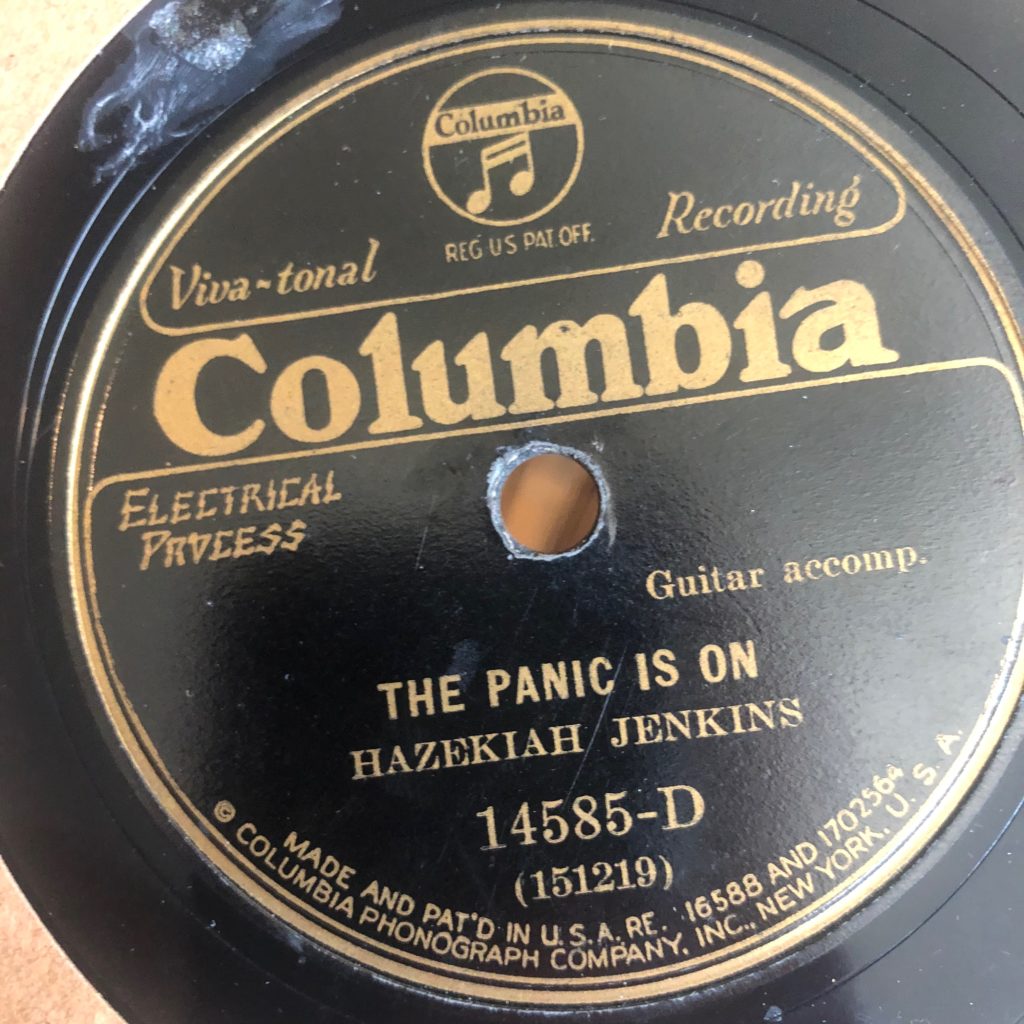 columbia 14585 the panic is on hezekiah jenkins blues 78 rpm