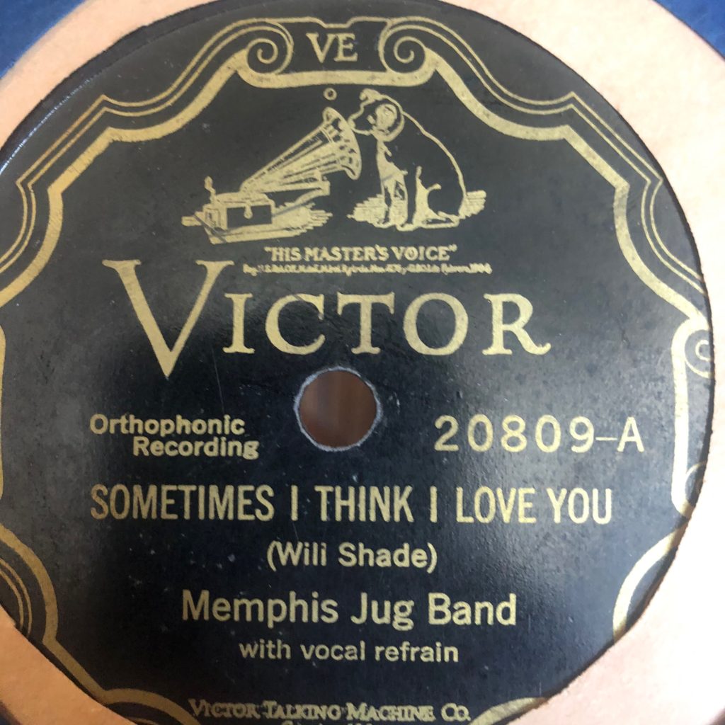 victor 20809 memphis jug band sometimes i think i love you blues 78 rpm