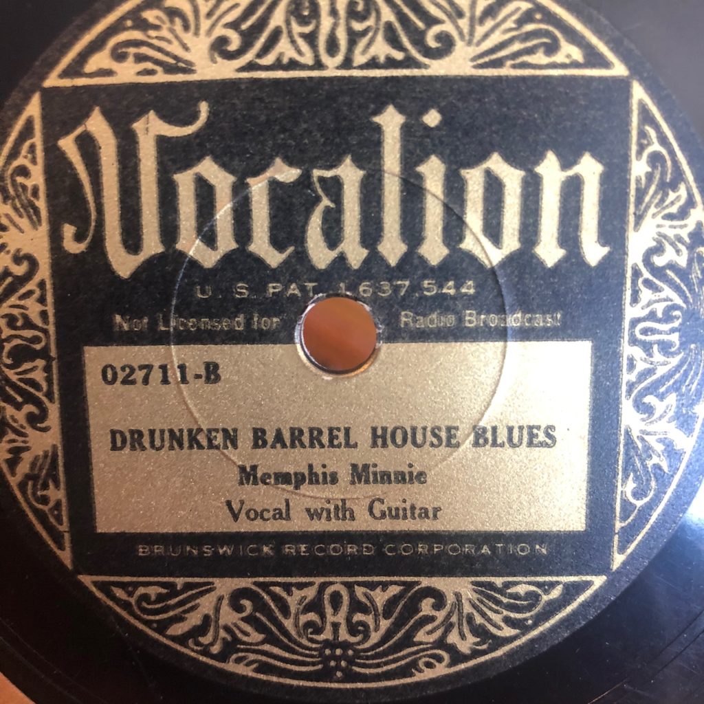 vocalion 02711 memphis minnie drunken barrel house blues 78 rpm