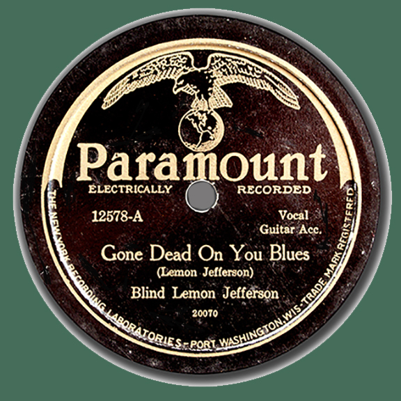 paramount 12578 blind lemon jefferson one dime blues 78 rpm