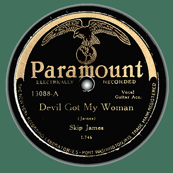 PARAMOUNT 13088 SKIP JAMES DEVIL GOT MY WOMAN DELTA BLUES 78 RPM