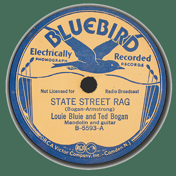 bluebird 5593 louie bluie ted bogan state street rag blues 78 rpm
